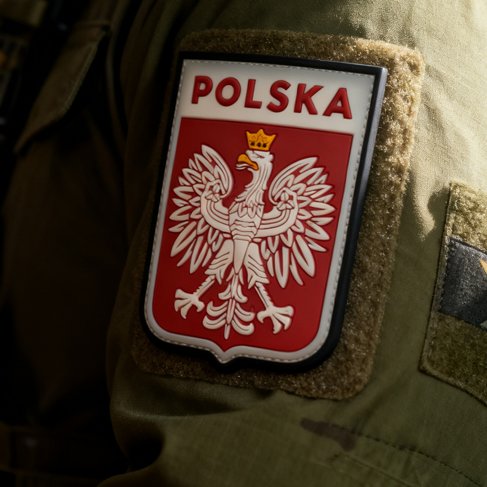 Polish Coat of Arms Eagle PVC Patch – Hook-and-Loop 3D Rubber Badge