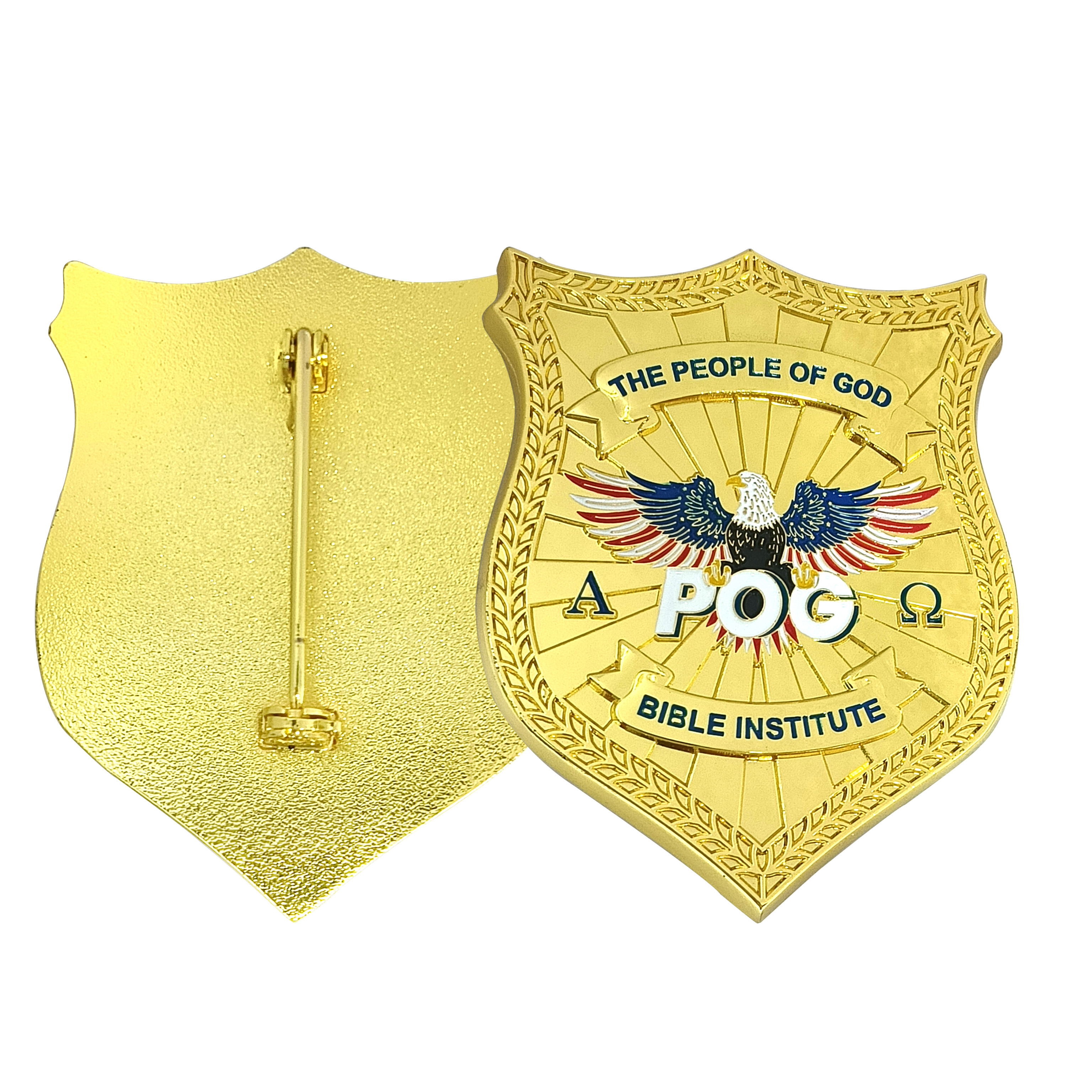 International Organization Badge with Chain, Unique Emblem Pendant for Collection