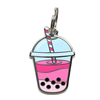 Wholesale Custom Enamel Boba Keychains Unique Bubble Tea Metal Key Rings Personalized Souvenir Accessories