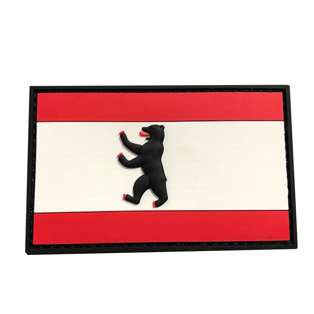 Custom Berlin Winter Christmas 3D PVC Rubber Patch Soft Embossed Holiday Badge for Apparel Bags and Decorations