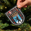 Christmas Berlin Bear 3D PVC Rubber Patch Germany Holiday Edition Custom Soft PVC Badge with Hook and Loop Backing