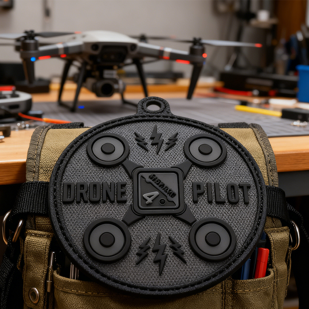 Drone Pilot PVC Patch – 3D Rubber Hook Loop Badge for Bags Jackets Gear Collectors