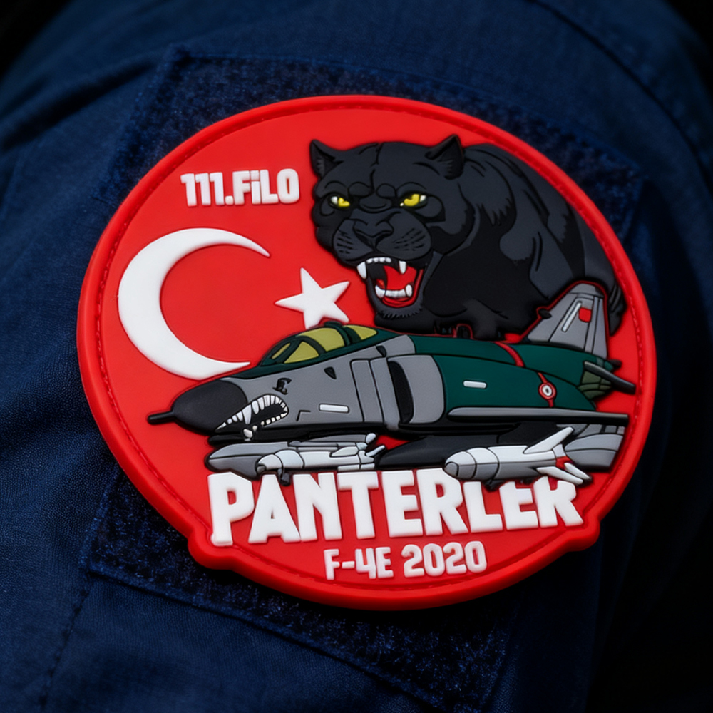 Custom Turkey Panthers PVC Patch 3D Soft Rubber Badge with Hook Backing for Jackets Bags Gear