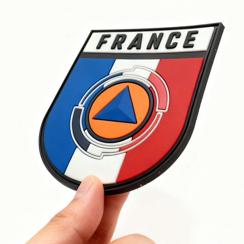 Custom FRANCE Civil Security PVC Patch 3D Soft Rubber Badge Embossed Logo Label for Jackets Backpacks and Outdoor Gear
