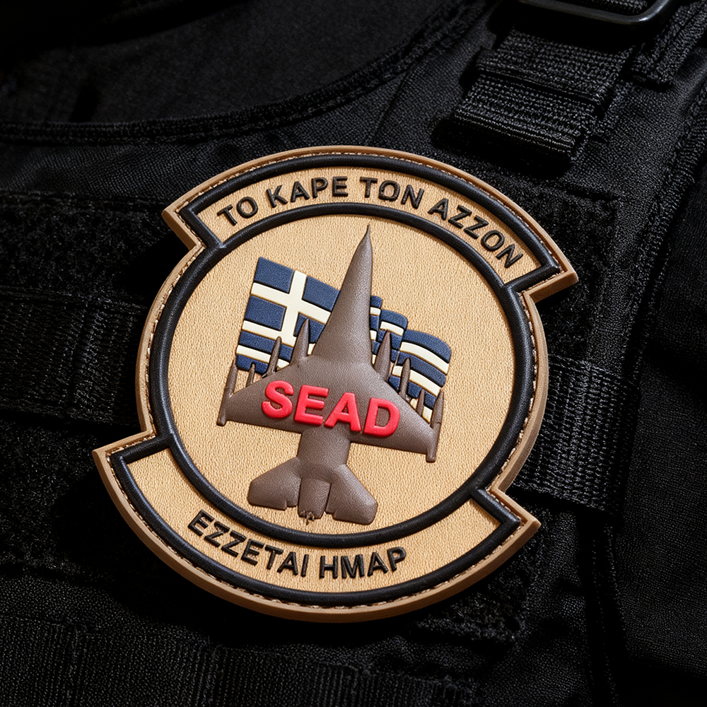 Custom Hellenic Aviation PVC Patch 3D Rubber Greece Wing Emblem Hook and Loop Tactical Morale Badge