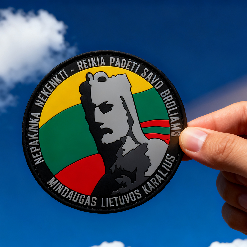 Custom Baltic Mindaugas 3D PVC Patch Lithuania Heritage Rubber Emblem for Jackets, Bags & Airsoft