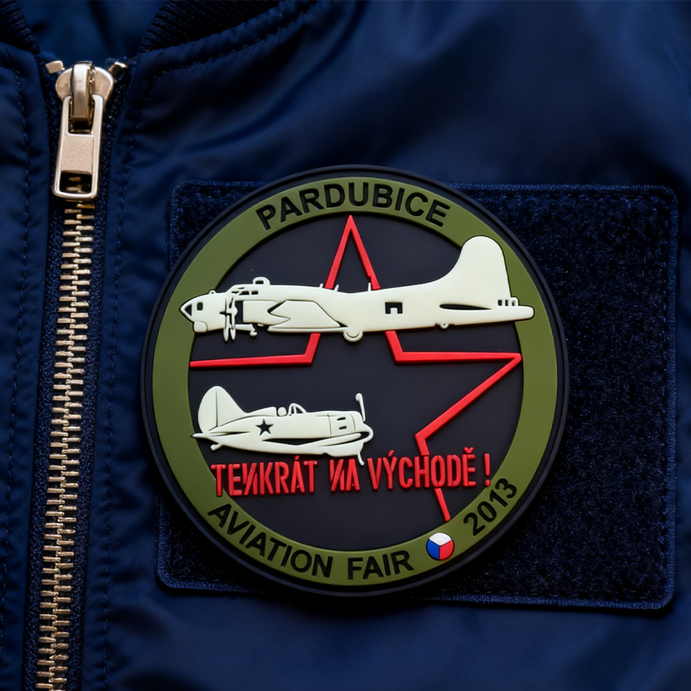 Czech Aircraft Unit PVC Patch – Custom 3D Rubber Emblem with Hook Fastener