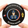 French police Emblem PVC Patch with Tricolor Shield Design