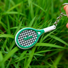 Wholesale Custom Soft PVC Paddle Tennis Racket Keychain Personalized Rubber Padel Racket Key Ring for Sports Fans