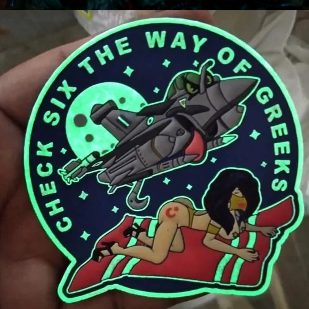 Custom Glow in the Dark 3D PVC Patch Soft Rubber Emblem with Hook and Loop