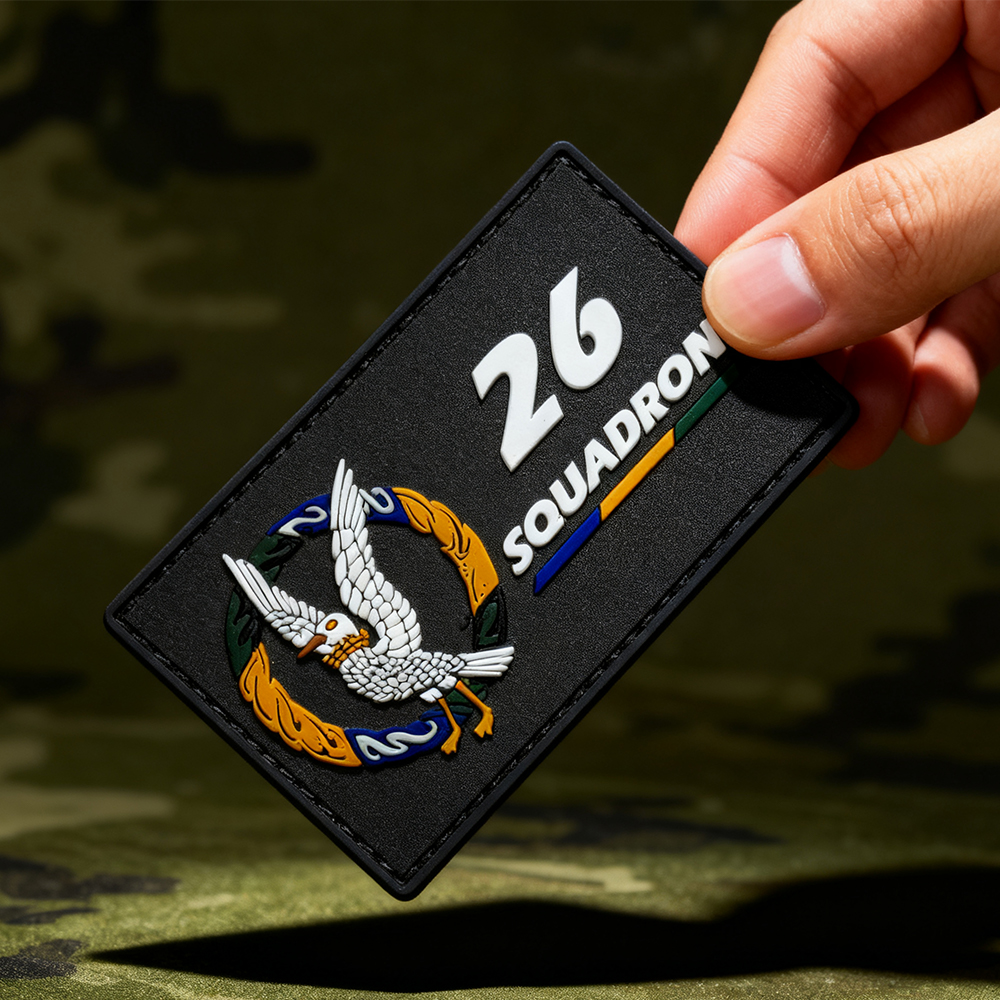 Custom RAAF No 26 Squadron PVC Patch 3D Soft Rubber Emblem Collectible Air Wing Badge with Hook and Loop Backing