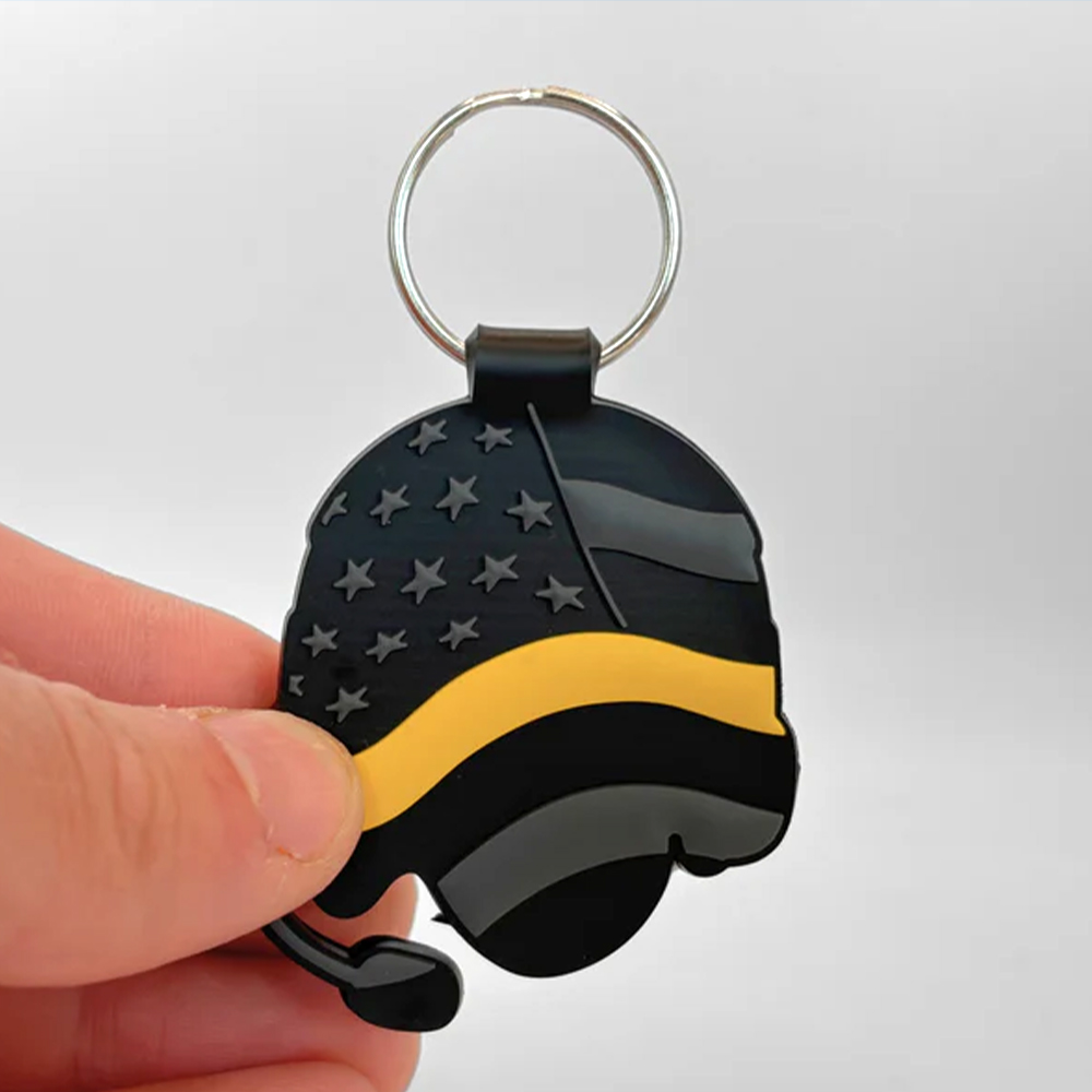 Custom 911 Emergency Double-Sided Soft PVC Rubber Keychain Personalized Logo Key Ring Souvenir Gift for Firefighter Police EMS