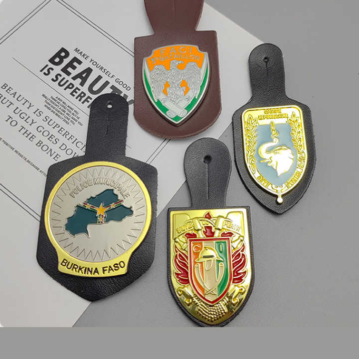 Professional Customization Genuine Leather Copper Pin Buckle Armband Badge Foreign Troop Badge