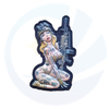 Sexy Blonde Girl PVC 3D M249 Morale Patch Ukraine Army Tactical Badge Hook&Loop