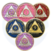 Glitter Triplate AA Coins 24 Hour & Monthly Celebration