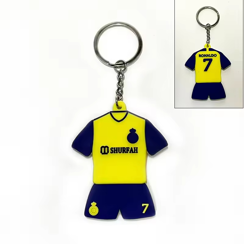 Customized Cartoon Sports T-Shirt Plastic Rubber Key Ring