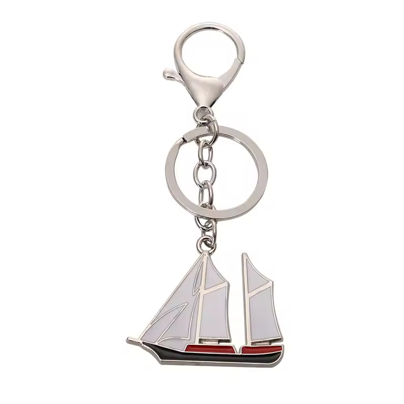 Sailboat Anchor Rudder Keychain 