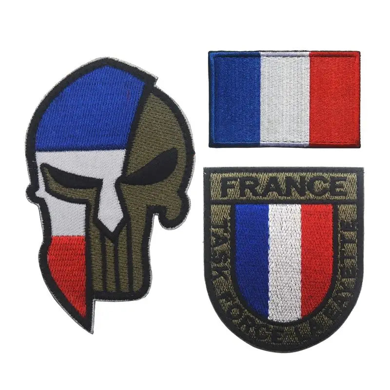 Designer Round Embroidery Badges Tactical Patch Custom Logo Sew on Full French Air Force Embroidered Patches for Garment