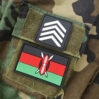 African Mali Grade II and III PVC Rubber Patch With Hook and Loop Emblem High Quality Soft Rubber Patch