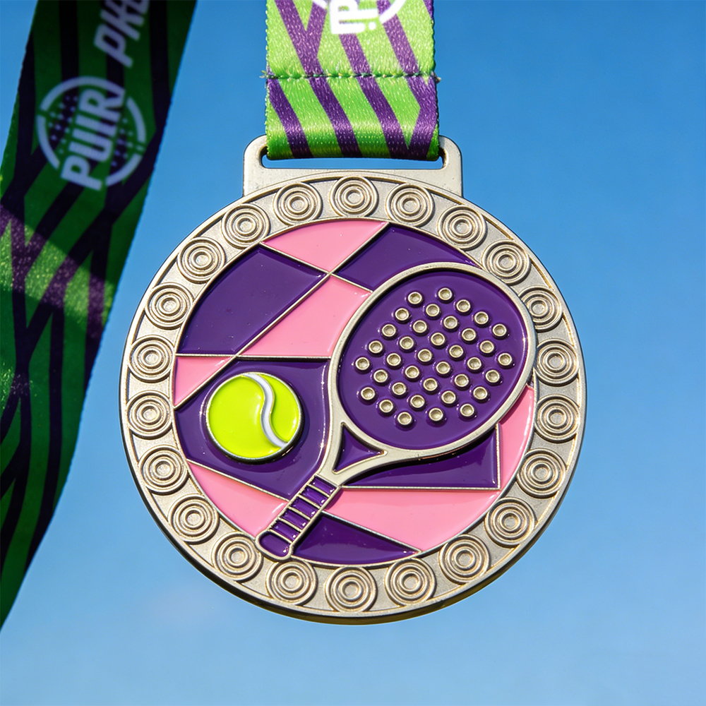 Personalised Creative Design High Quality Racket Shape Pickleball Tournaments Game Pickle Ball Sports Award Medals Medallas Medallion Custom Pickleball Medal