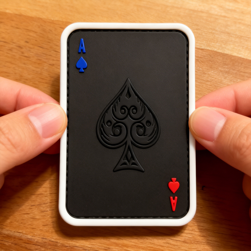 The Ace of Patches Spades PVC Patch Custom Soft Rubber Spade Ace Emblem High Quality Durable PVC Patch for Clothing Bags Accessories