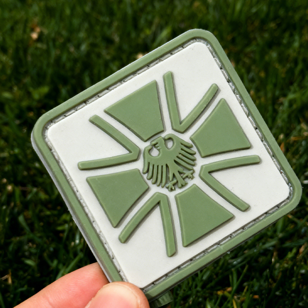 German Veteran Style PVC Patch Durable Soft Rubber Badge Tribute Emblem with Hook Backing for Apparel Gear and Accessories