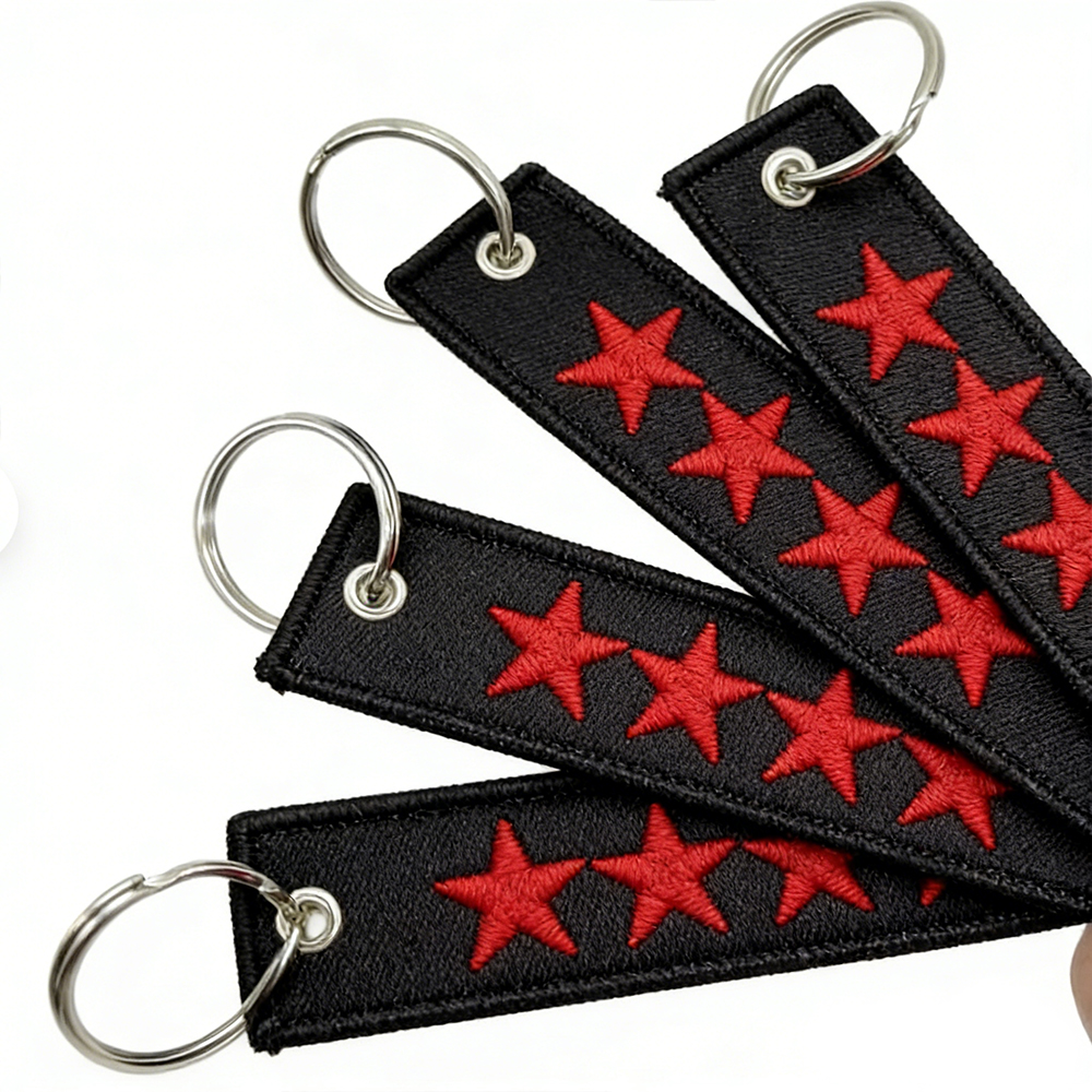 Customizable Nylon Keychain with Woven Design and Carabiner