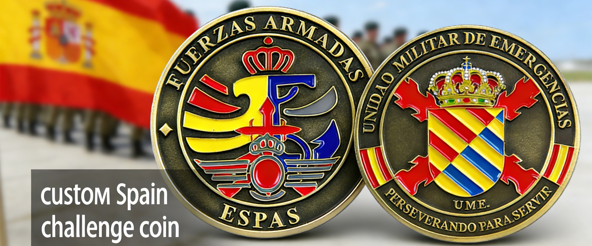 custom Spain challenge coin