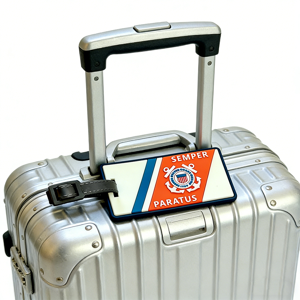 U.S. Coast Guard PVC Patch and Luggage Tag Custom Rubber Patch Durable Identification Tag for Bags Gear and Travel Use