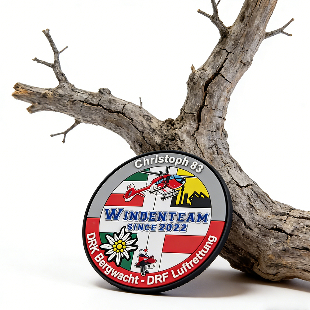 Germany Christoph 83 Windenteam PVC Patch DRK Bergwacht DRF Luftrettung Custom Soft Rubber Rescue Emblem Since 2022
