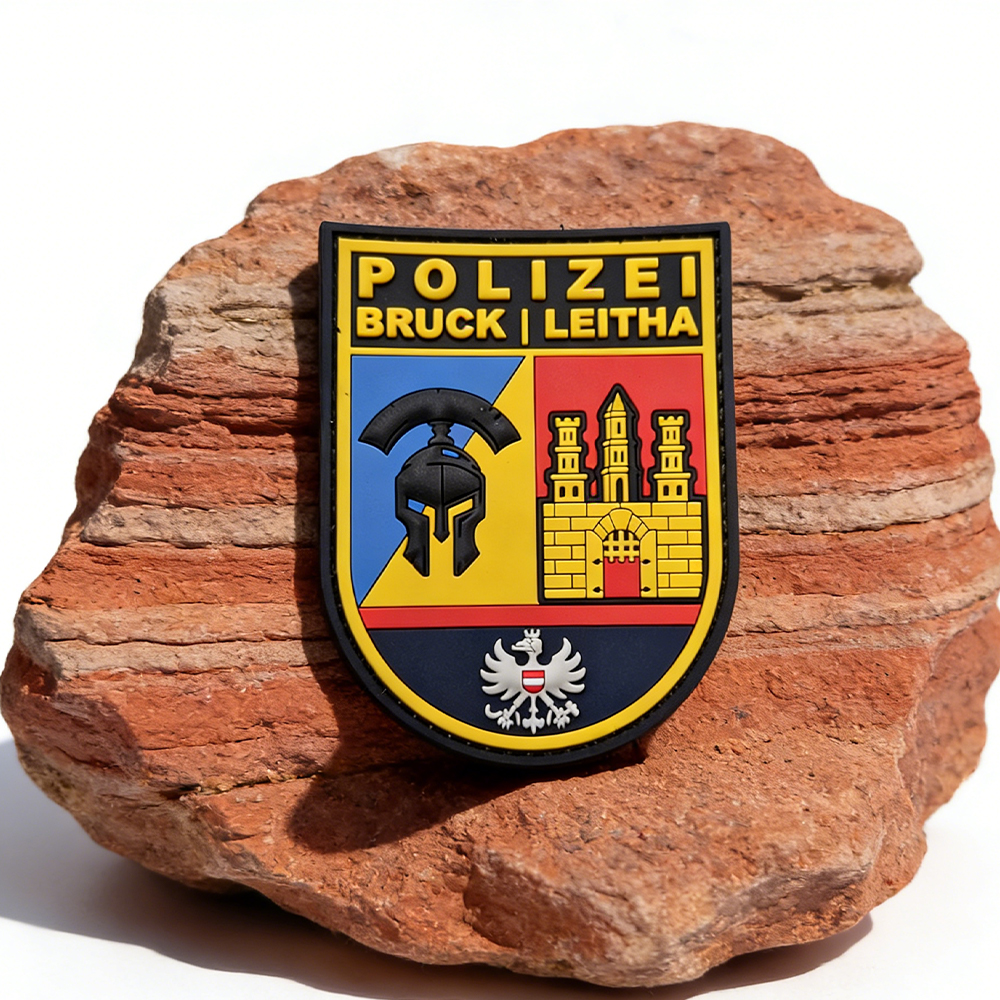 Austria Bruck an der Leitha PVC Patch Custom Regional Emblem Soft Rubber Badge for Clothing Bags Gear Decoration