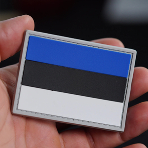 Estonia Flag PVC Patch Morale Patch Custom Soft Rubber Estonia National Flag Patch with Hook and Loop for Gear Bags Hats