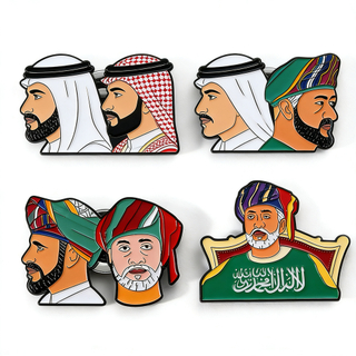 High Quality Black Metal Soft Enamel Saudi Arabia Pin National Day Souvenir Gifts Custom Brooch Pins Magnet Badge