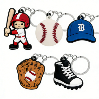 2025 New Supplier Custom 2D PVC Sport Keychain Basketball Key Chains Football Soccer Keychains Wholesale in Bulk