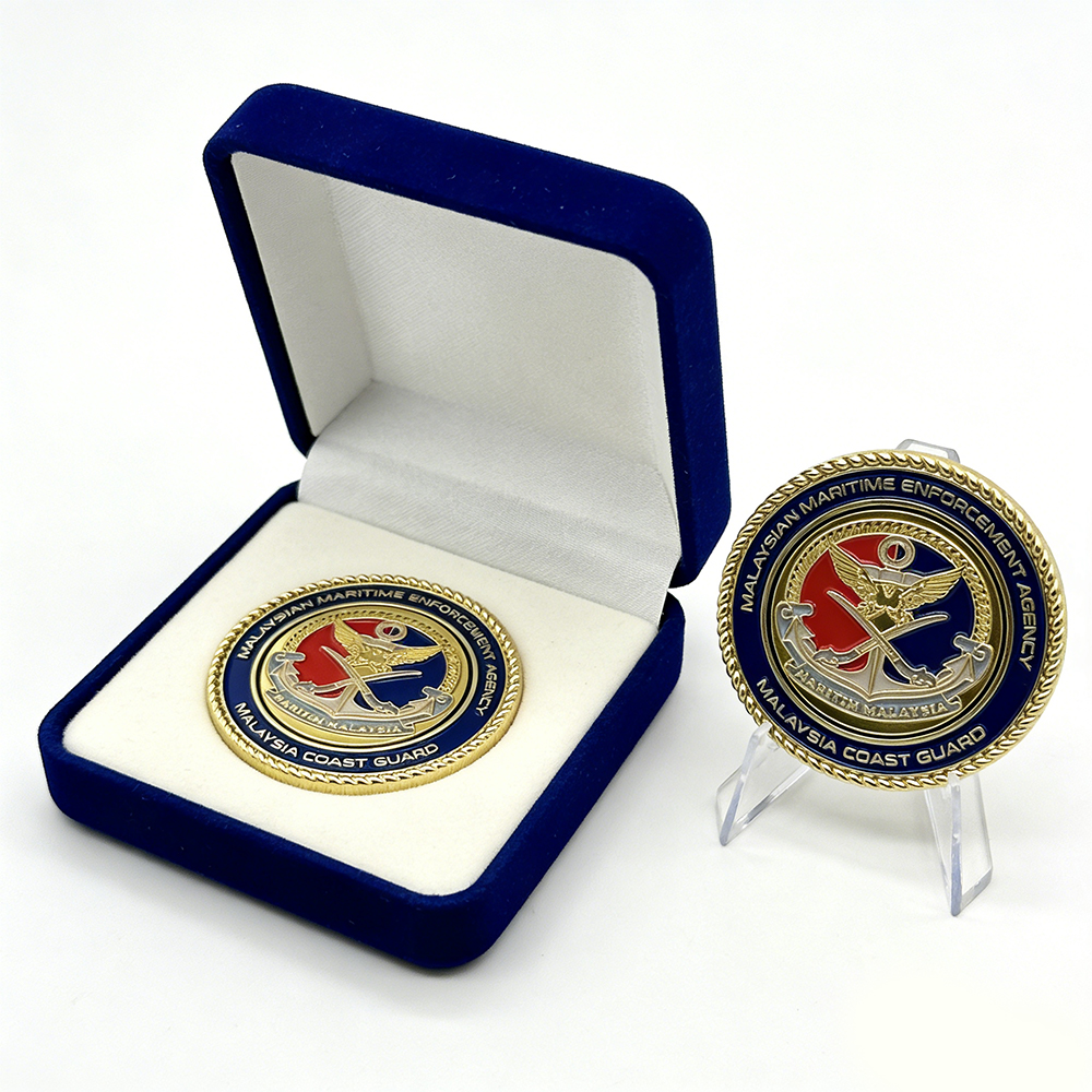 Custom Wholesale Malaysia Challenge Coin Factory Manufacturer with National Symbol and Commemorative Design