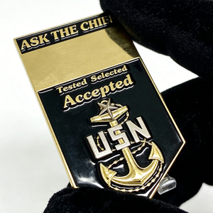 U.S. Navy Personalized Chevron Coin Custom Metal Coin for CPO SCPO MCPO Collectible Gift