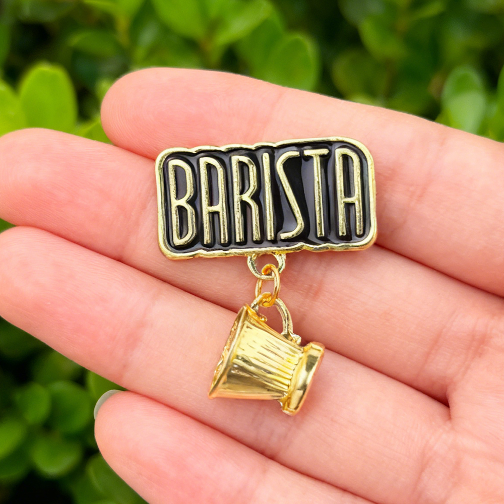 New Product Creativity Barista Apron Brooch Pin Fashion Coffee Pot Coffee Bean Enamel Pin Coffee Accessories Gift Lapel Pin