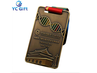 Factory Wholesale Custom Blank Medals Ear of Wheat Medal with Good Ribbon 65mm Gold Silver Bronze Award Generic Medal Free Print