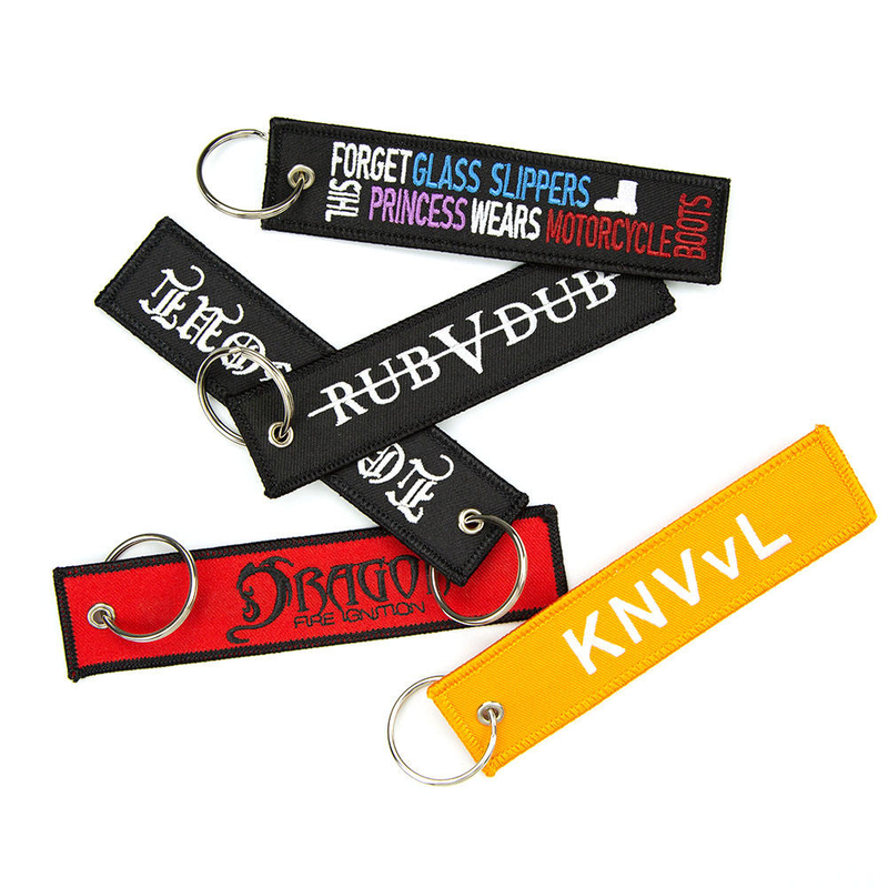 Custom Keyrings Key Holder Key Ring Keyrings Anime Woven Fabric Embroidery Customized Keychain Jet Tags Key Tag