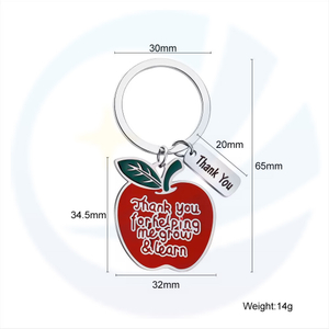 Teachers' Day Gift Stainless steel Apple Sunflower Hat Pendant Keychain for Women Teacher