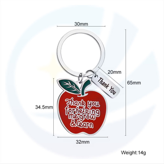 Teachers' Day Gift Stainless steel Apple Sunflower Hat Pendant Keychain for Women Teacher