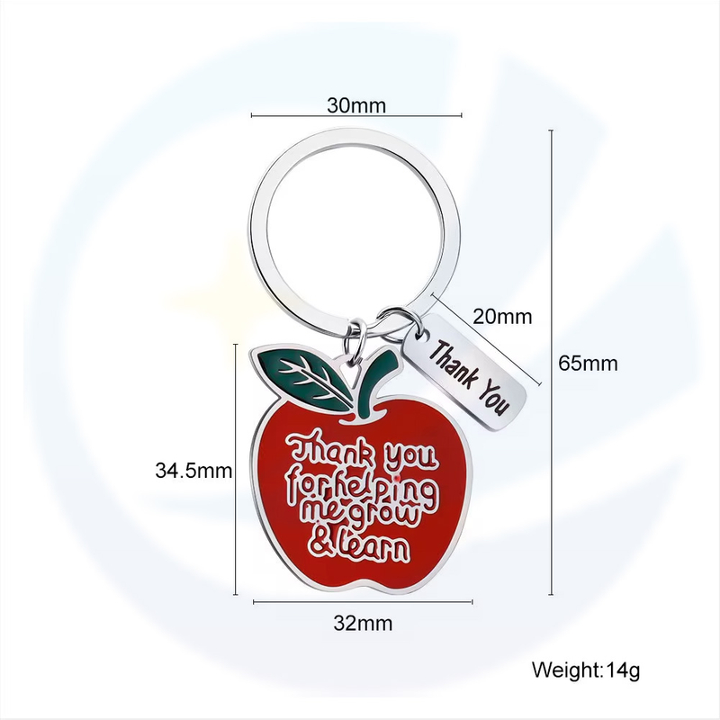 Teachers' Day Gift Stainless steel Apple Sunflower Hat Pendant Keychain for Women Teacher