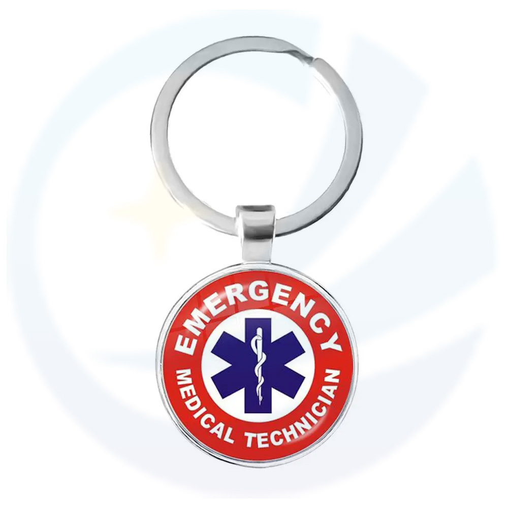 Factory direct sale custom medical ambulance emergency rescue Keychain