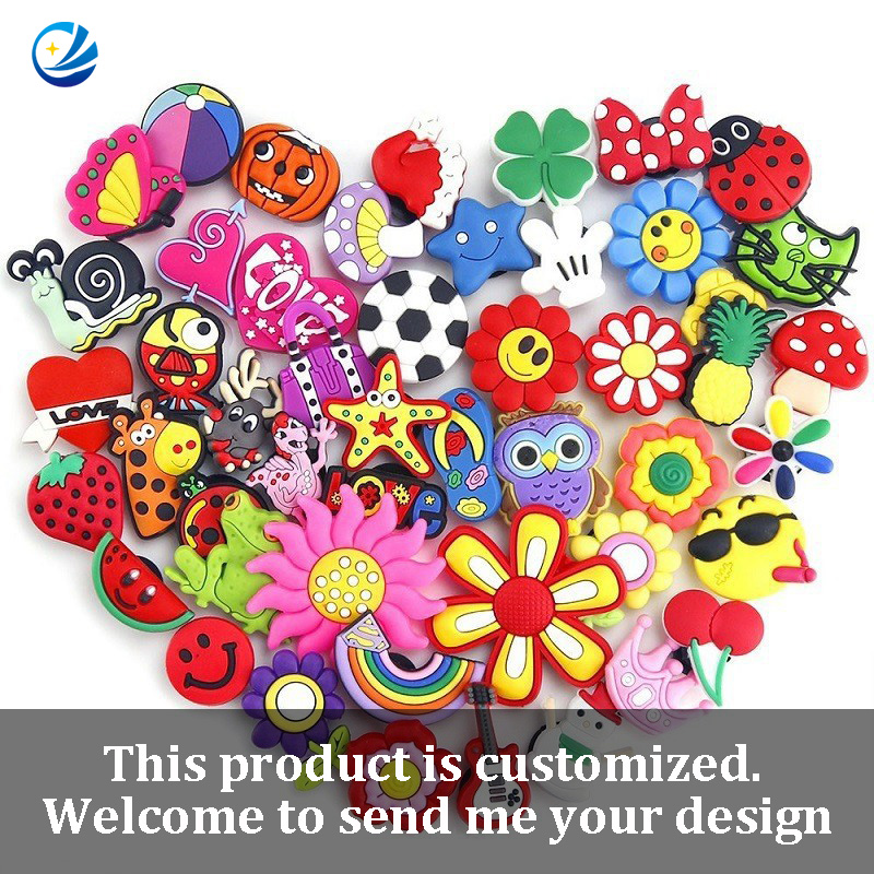 Custom Shoe Charms Designers Pvc Logo Shoe Charms Packs For Clogs
