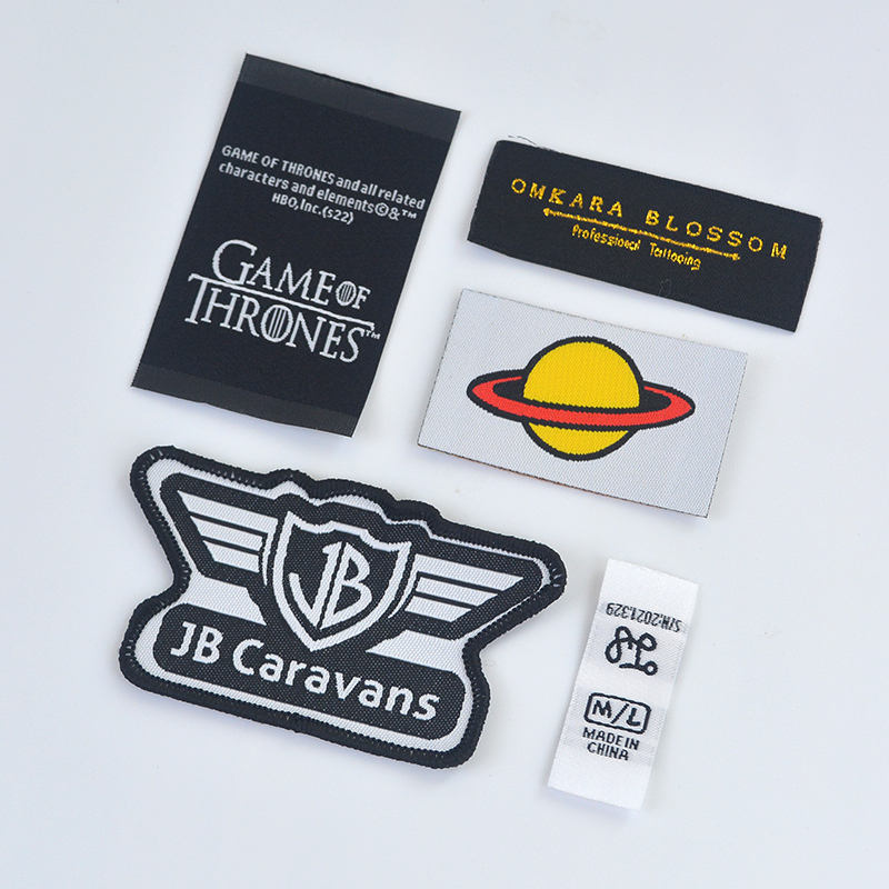 Custom t Shirt jeans bag Cloth Private Brand Logo Tag Textile Neck Fabric Luxury High Density Garment Woven Labels For Clothing