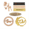 Fashion design engraved brand name custom metal logo labels tag for clothing