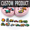 Custom Car Shape Series Decorative Shoelace Charm Shoe Lace Charms Soft Rubber Garden Shoe Accessories