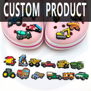 Custom Car Shape Series Decorative Shoelace Charm Shoe Lace Charms Soft Rubber Garden Shoe Accessories