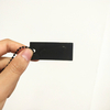 Custom 3D embossed LOGO Clothing Labels Accessories Maker Black Soft PVC Rubber Patches with Black Chain Garment Hang Tag