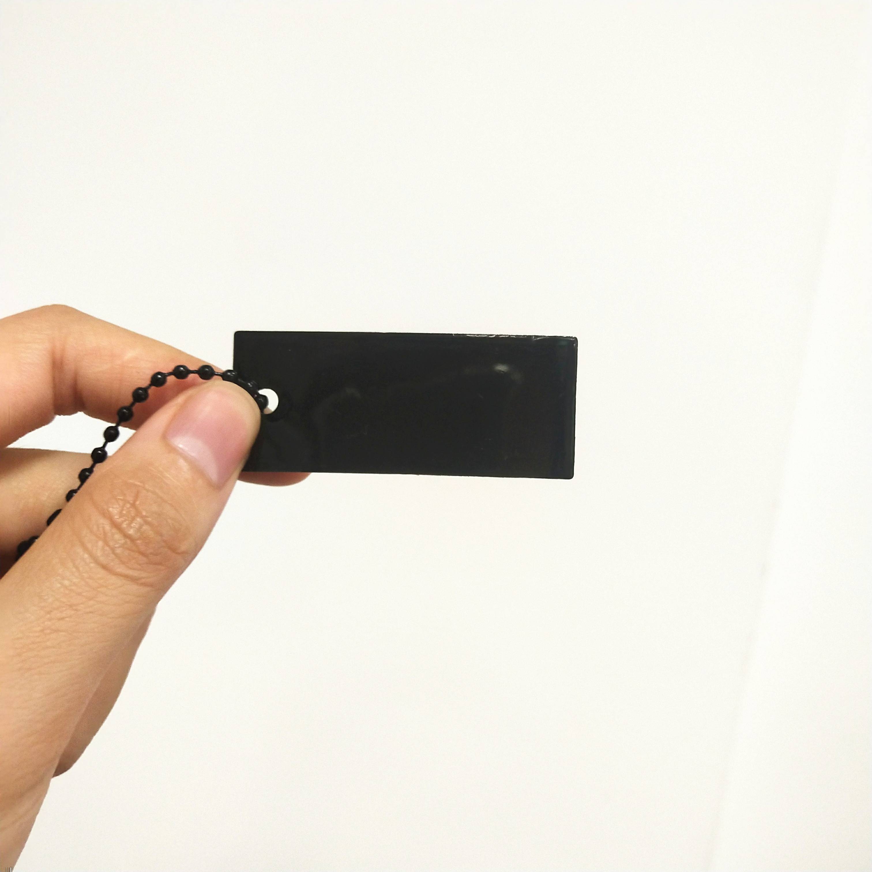 Custom 3D embossed LOGO Clothing Labels Accessories Maker Black Soft PVC Rubber Patches with Black Chain Garment Hang Tag